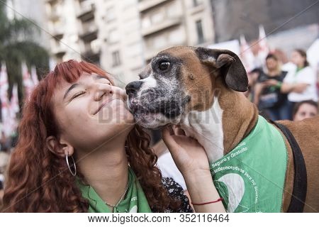 Capital Federal, Buenos Aires / Argentina; Feb 19, 2020: Rally In Favor Of Legal, Safe And Free Abor