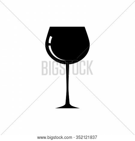 Glass Of Wine, Brandy, Cognac Or Whiskey. Wineglass Icon. Snifter Beer Glass. Vector Illustration Is