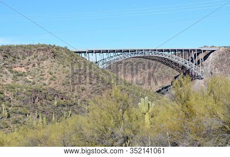 Burro Creek Bridge Near The Burro Creek Campground In The Sonoran Desert, Arizona Usa