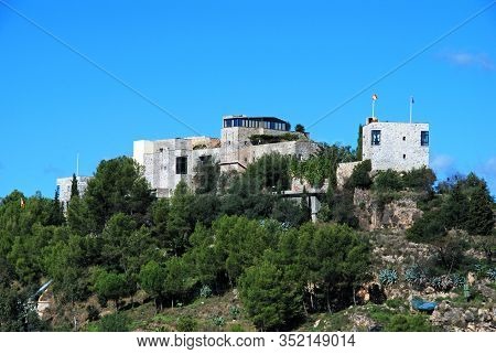 Monda, Spain - October 29, 2008 - Monda Castle Hotel Built On The Site Of The Earleir Moorish Castle
