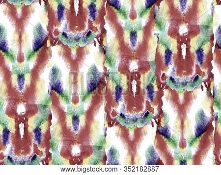 Rectangle Geo Rapport. Ethnic Seamless Pattern. Traditional Spalier Texture. Watercolor Ethnic Desig