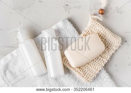 Zero Waste, Sustainable Bathroom And Lifestyle. Natural Soap And Homemade Diy Beauty Products In Reu