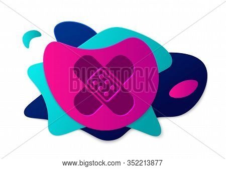 Color Crossed Bandage Plaster Icon Isolated On White Background. Medical Plaster, Adhesive Bandage, 