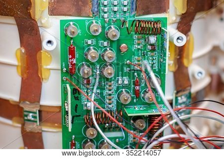Electronic Parts Of A Broken Board, To Be Repaired