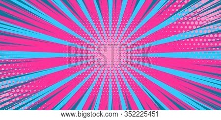 Pop Art Yellow Comics Book Cartoon Magazine Cover. Cartoon Funny Retro Pattern Strip Mock Up. Vector