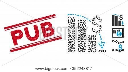 Grunge Red Stamp Watermark With Pub Caption Inside Double Parallel Lines, And Mosaic Financial Epic 