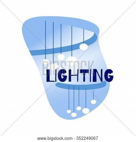 Stylish Chandelier. Elements Decor. Exhibition Light Elements. Exhibition Center. Vector Illustratio