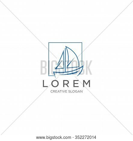 Boat Logo  Mono Line Design Inspiration Stock
