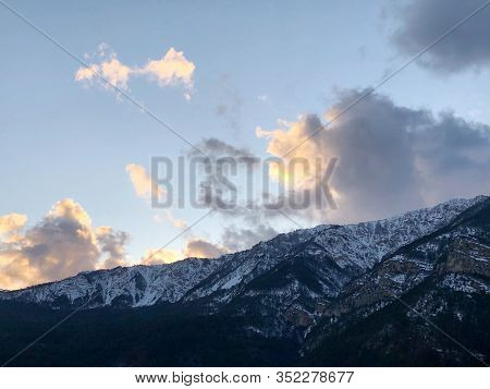 Beautiful View Of The Mountains And Clouds