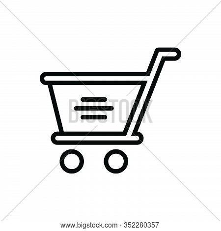 Black Line Icon For Shopping-cart Shopping Cart Trolly Purchase Commercial Shop Marketing Customer B