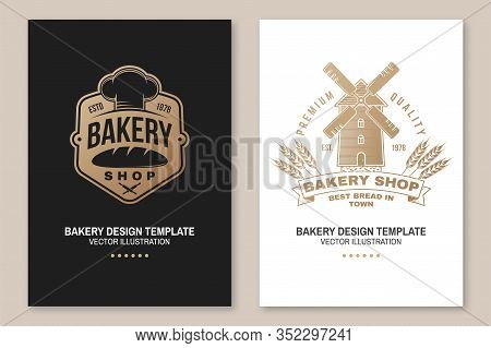 Set Of Bakery Shop Badge. Vector Illustration. Concept For Poster, Flyer, Bakery Template. Design Wi