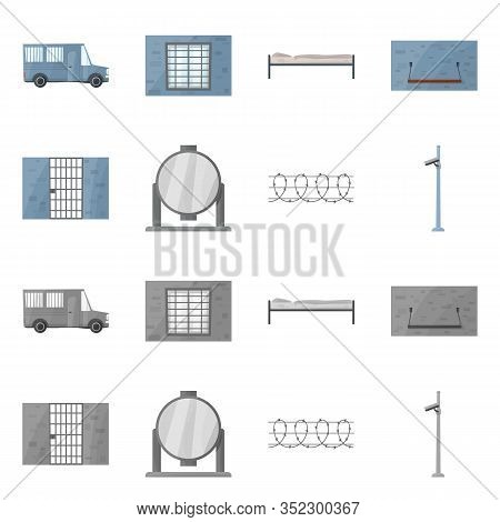 Vector Illustration Of Security And Police Symbol. Security And Detention Stock Vector Illustration.
