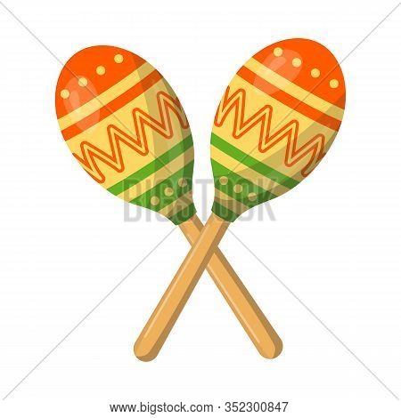 Vector Illustration Of Maraca And Instrument Sign. Graphic Of Maraca And Maracas Stock Symbol For We