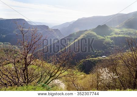 Mountains Of Armenian Highlands Belong To Lesser Caucasus In Spring Morning. Syunik Region