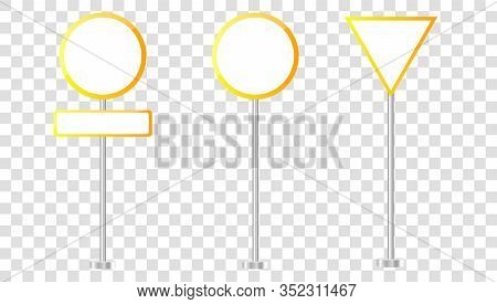 Blank Traffic Road Sign Set, Empty Street Signs. Vector Ralistic Eps10