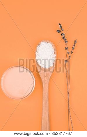 Healthy Clean Salt. Eco Salt. Organic Food. Non-waste Lifestyle. Natural Cosmetic Care Product. Flat