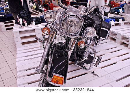 Warsaw,poland. 27 January 2017. Carrefour Arkadia. Harley Davidson On On Display During.