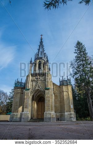 Saint Petersburg, Russia - May 16, 2018: Landscape With Beautiful View Of The Gothic Church Of Peter