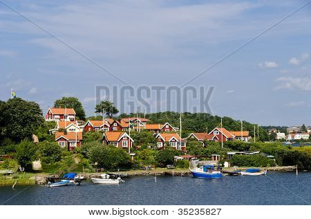 Red Cottages In Brändaholm , Sweden