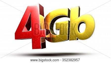 3d Illustration 4gb Red Gold Isolated On A White Background.(with Clipping Path).