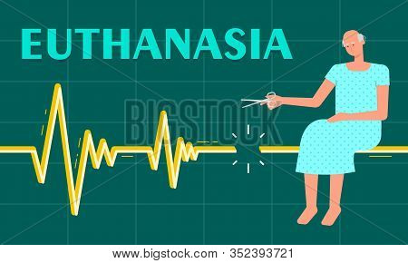 Vector Illustration Of A Man Who Decided To Use Euthanasia