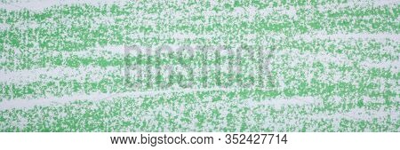 pastel green crayon on white art canvas background texture, panorama banner