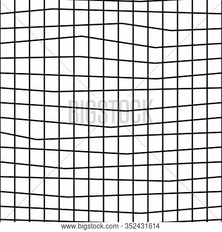Abstract, Squared, Modern Seamless Pattern. Monochrome Wavy Lines. Fashion Design For Fabric, Wallpa
