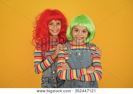 Freedom For Expression. Fantasy Hair Trend. Sisters Having Fun. Semi Permanent Color Cream. Colored 