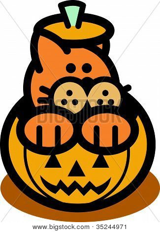 猫のクリップ アート ハロウィーン カボチャ