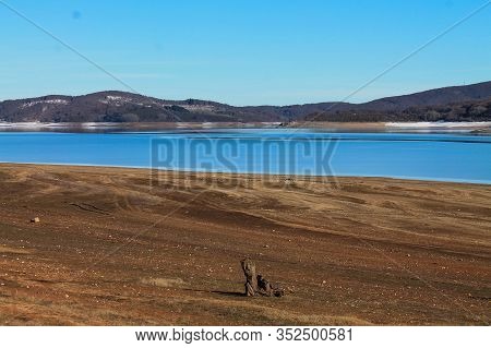 Mavrovo Lake -  National Park Mavrovo In North Macedonia In December