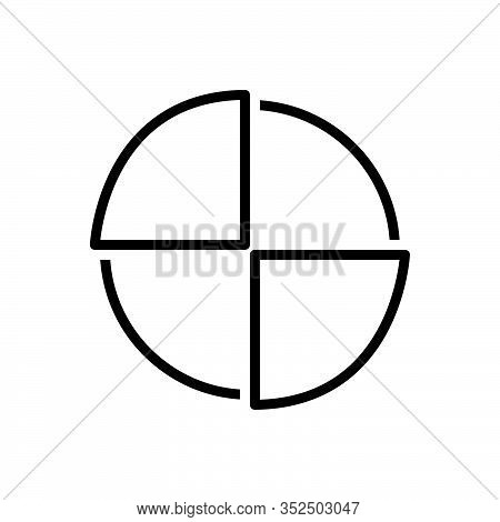 Black Line Icon For Piechart Diagram Blueprint Ground-plan Layout Chart Draft Circular Graph Infroga