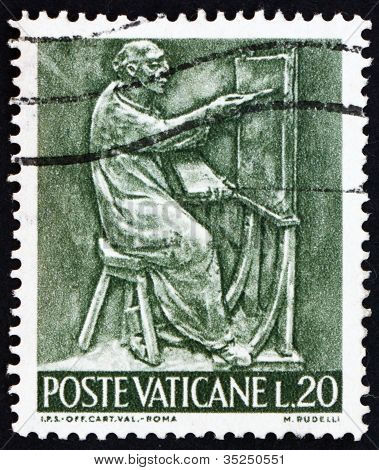 Postage stamp Vatican 1966 Painter, Bas-relief by Mario Rudelli