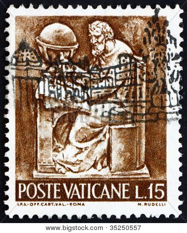 Postage stamp Vatican 1966 Cartographer, Bas-relief by Mario Rud