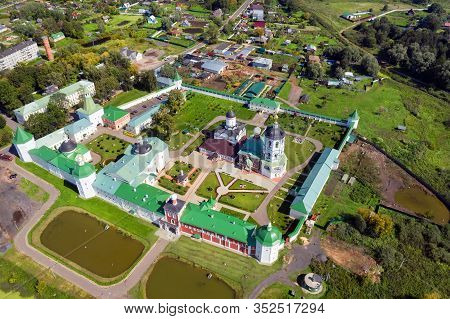 Aerial View Over The Nicholas Peshnoshsky Monastery On A Summer Day