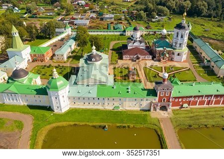 Aerial View Over The Nicholas Peshnoshsky Monastery On A Summer Day