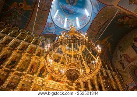 Lugovoy (dmitrov District), Russia- August 20 2019: Interior Of The St. Nicholas Cathedral Of The Ni