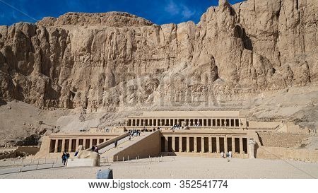 Luxor, Egypt - January 2020: The Mortuary Temple Of Hatshepsut, Also Known As The Djeser-djeseru, Is