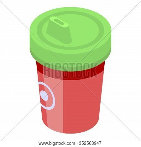 Sippy Cup Icon. Isometric Of Sippy Cup Vector Icon For Web Design Isolated On White Background