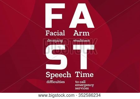 May Is National Stroke Awareness Month. Stroke Symptoms. Mnemonic Concept. Template For Background, 