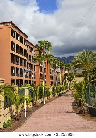 Tenerife,canary Islands,spain - March 24, 2019: Fragment Of The Facade Of The H10 Costa Adeje Palace
