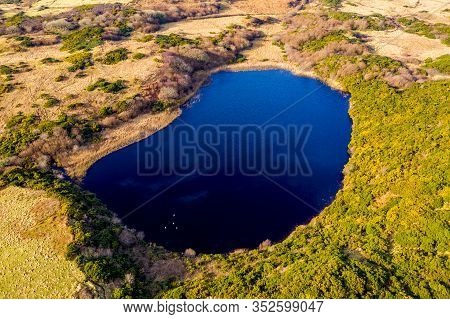 Aerial View Of Lough At Drumboghill Between Rossbeg And Portnoo In County Donegal - Ireland