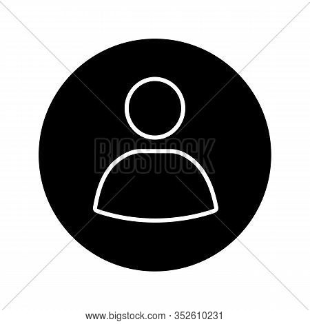 User Account Circle Glyph Icon. User Profile Picture. Userpic. Silhouette Symbol. Negative Space. Ve