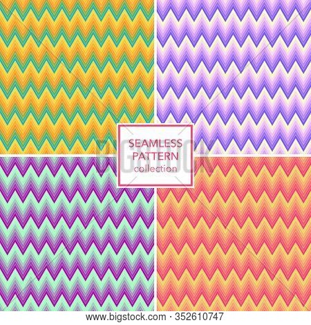 Cheerful Chevron Pattern. The Thick Zigzag Stripes Give A Sense Of Continuity And Solidity. The Clos
