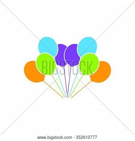 Flat Fulcolor Ballon Vector Illustration For Party Or Celebration Business