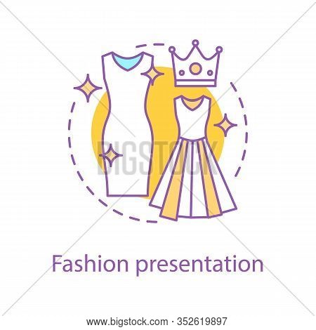 Fashion Presentation Concept Icon. Clothes Store Idea Thin Line Illustration. Dress Code. Formal Wea
