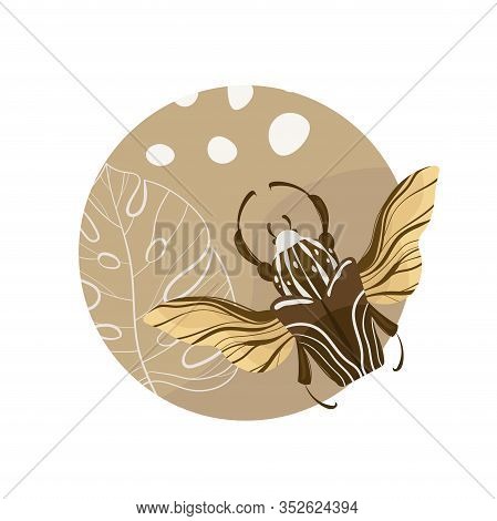 Goliath Beetle. Goliathus Cacicus Vector Hand Drawn Illustration.