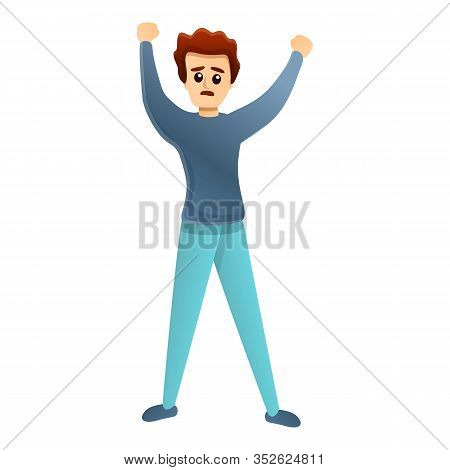 Salute Man Mental Hospital Icon. Cartoon Of Salute Man Mental Hospital Vector Icon For Web Design Is