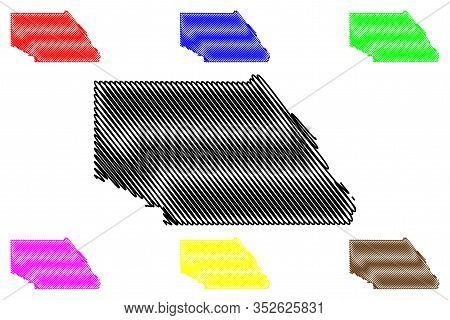Saguache County, Colorado (u.s. County, United States Of America,usa, U.s., Us) Map Vector Illustrat