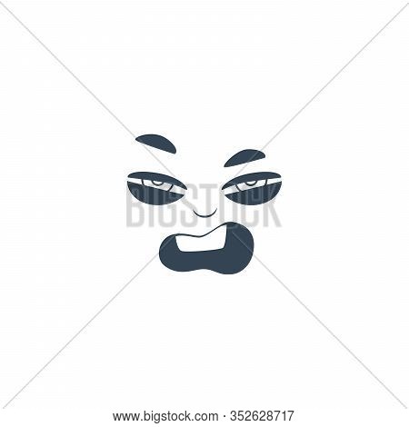 Angry Or Mad Face. Stock Vector Illustration Isolated On White Background.
