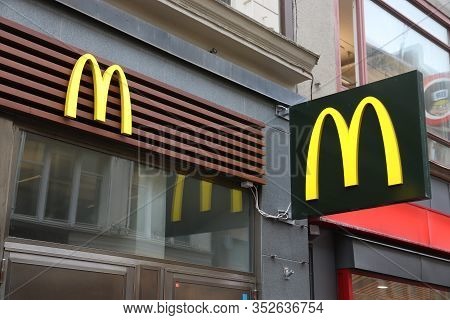 Gothenburg, Sweden - August 27, 2018: Mcdonald's Fast Food Restaurant In Gothenburg, Sweden. Mcdonal